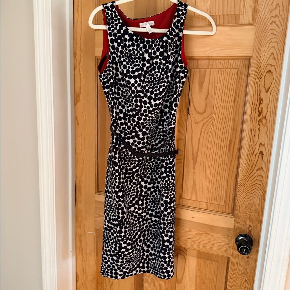 London Times Black and White Polka Dot Maxi Dress